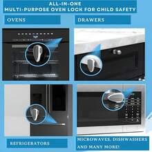 1/2 buah Pengunci Anak, Pengunci Oven Abu-abu, Bahan Tahan Panas, Mudah Dipasang & Digunakan, Tidak Membutuhkan Alat, Mencegah Luka Bakar dan Cocok untuk Penggunaan Oven, Penggunaan Dapur - MultiWarna - View 4