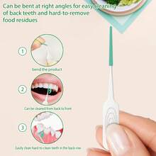 100pcs Original Dental Picks Narrow Medium Wide Mint Soft Rubberized Tooth Picks Easy To Use Brush - Multicolor - View 5