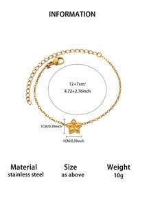 1PC Minimalist Flower Charm Bracelets For Women Gold Color Stainless Steel Flower Bracelet Wedding Christmas Jewelry Gift - Multicolor - View 12