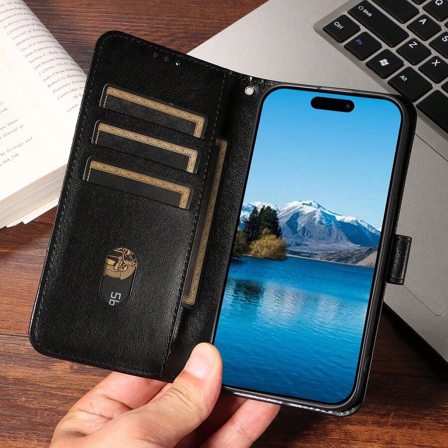 eaacaa 1pc Wallet Phone Case With Sunflower Pattern, Flip Cover, Multiple Card Slots, Coin Pocket, PU Leather, Wrist Strap, Stand, Anti-Demagnetization, Compatible With Apple And Series, Unisex, Essential For Daily Commute/Shopping/Business Trip, Ideal Gift For Friends/Lovers/Family