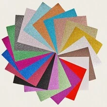 21pcs Assorted Colors Random Glitter Cardstock | A5/A4 Thickened Handmade Paper, Full Glitter, Rich Colors & Diverse Options, Suitable For Holiday Paper Cutting, Creative Greeting Card Making, Party Backdrop, Gift Box Decoration, Art Collage Creation, Starlight Texture DIY Art Cardstock - 21 Glitter Cardstock Sheets - View 3