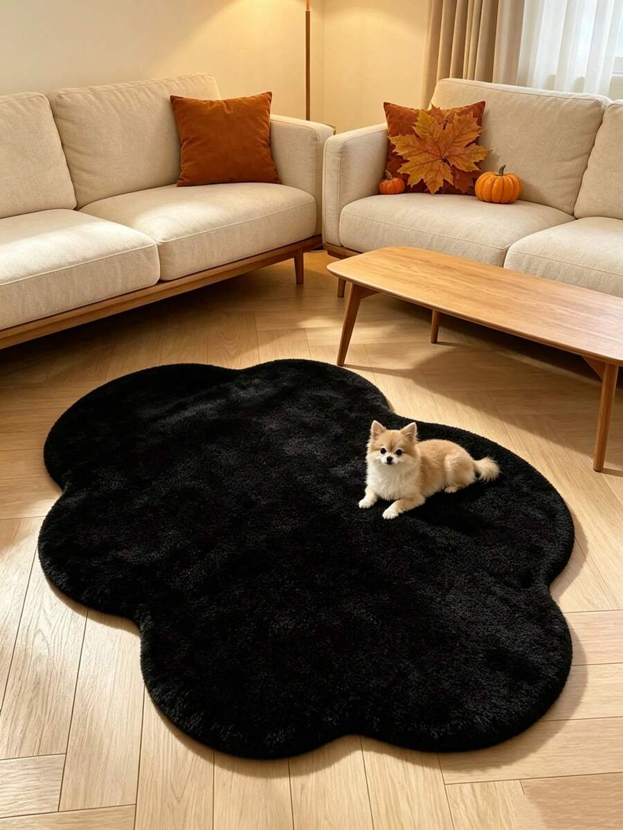 1 pieza 2026 Nuevo - Alfombra de nube de felpa larga negra, alfombra de dormitorio junto a la cama, alfombra de espejo de sala de estar, alfombra de ventana de vestidor, adecuada para el lado del sofá, junto a la cama y otras áreas, alfombra decorativa, decoración de dormitorio, alfombra pequeña, alfombra, decoración del hogar, alfombra de sala de estar, alfombra pequeña de sala de estar, alfombra de dormitorio, decoración del hogar de sala de estar, alfombra de exterior, alfombra lavable - Multicolor - Ver 1