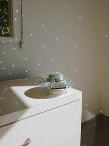 1pc UFO Retro Disco Ball, Light-Catching Glass Christmas Home Decor, Reflective Desktop Ornament, Holiday Decoration, Suitable For Living Room, Dining Room, Coffee Table, Wooden Atmosphere Small Ornament - 1PC - View 10