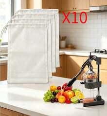 Cast Iron Juicer Bags,10Pack |     Reusable Nylon Juice Filter Strainer,200 Fine Mesh Juice Strainer After Juicing - View 2