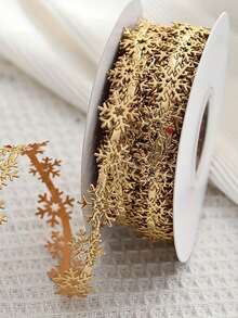 1 Roll Of Snowflake-Patterned Ribbon (Approx. 900 Cm Long; Suitable For Christmas Gift Wrapping, Floral Arrangements, And Crafting-Holiday Craft And Decorative Supplies). - Multi-color - View 11