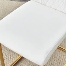 4-Piece Dining Chair Set / Minimalist Style Dining Chair / 120 Kg Load Capacity / Ergonomic / Easy Assembly / Non-Slip Rubber Feet / Suitable For Restaurant, Apartment / White + Gold - 白色+金色 - 查看 8