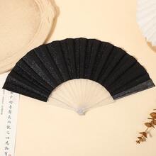 12pcs/1pc/ Shiny Silver Handheld Fan, Summer Beach Fan, Portable Fan, Essential For Party And Beach Outings, Suitable For Various Holidays And Wedding Occasions. School - Silver - View 13