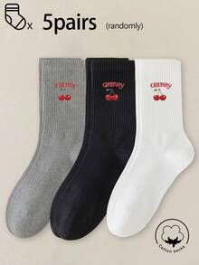 1/3/5/10/15/20/30 Pairs Women's Mid-Calf Cotton Socks, Black, Suitable For Autumn/Winter/Spring/Summer/Sports/Casual, Breathable And Moisture-Wicking - Multicolor - View 3