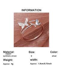1pc Elegant Butterfly Starry Sky Synthetic Cubic Zirconia Ring, Suitable For Daily Wear, Birthday, Party, Perfect Gift For Christmas And Holidays - Silver - View 11