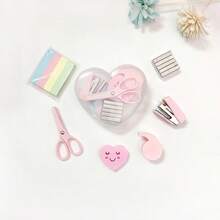 1Set Lovely Heart Pattern Multi‑Functional Stationery Combo Set - Heart-shaped - View 10