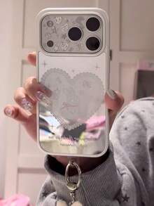 Sweet Girl Lace Heart Rabbit Phone Case Compatible With Apple 18 Pro Max 17 Women's 16 Pro New 17 Pro Max Protective Cover 16 Full Coverage Anti-Drop 15 With Pendant And Magnetic - Multicolor - View 4