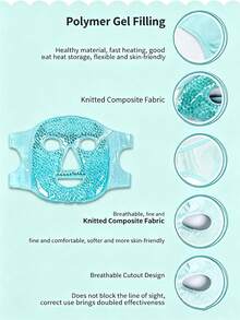 1/2PCS Ice Gel Face Mask,Reusable Cooling Gel Bead Face Mask With Adjustable Strap,Cold Compress Mask,Chilled Facial Mask,Face & Eye Cooling Mask,Cooling Eye Mask,Cold Gel Face Mask,Skincare,Puffy Face Care,Home Spa,Travel,Relaxation,Daily Use - Bead-infused Facial Mask - View 9