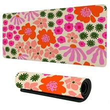 Bohemian Style Large Mouse Pad With Vibrant Floral Design, With Non-Slip Rubber Base, Designed For Gaming, Desk Mat For Keyboard And - Mouse Pad - View 5