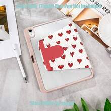 Heart Pattern Tablet Protective Case, Tri-Fold High-Transparency Acrylic With Pen Slot Protective Case. Tablet Protective Case Features: Tri-Fold Stand Design, Smart Sleep/Wake, Full Protection, Skin-Friendly Frame Material, Airbag Anti-Drop Frame, Multi-Angle Stand, Built-In Pen Slot, Precise Cutouts, Lightweight And Portable. Compatible With IPad Mini4/5 (7.9 Inch), Mini6/7 (8.3 Inch); Air1/2/3, IPad5/6/8 (9.7 Inch); IPad2019-2021, Pro10.5, Air3 Universal; Full Series Tablet Protective Case. Suitable For Holiday, New Year Gifts - Multicolor - View 4