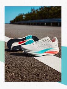 Anta Champion 5th Generation Men's Running Shoes, Shock-Absorbing, Breathable, Supportive, Anti-Slip Sports Shoes - Greyish White/Red Green - View 6