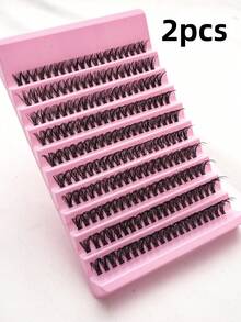200/400 Clusters Eyelash Extensions, 8mm–16mm D Curl, Voluminous Single Lash Extensions, Makeup Tool, Create Natural Or Dramatic Makeup Looks, DIY Home False Eyelashes, Ideal Gift For Christmas, Back To School And Halloween - C - View 11