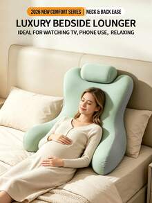 Bantal Sandaran Punggung Busa Memori, Cocok untuk Membaca di Tempat Tidur, Desain Ergonomis, Bantal Kursi Penopang Punggung Tinggi, Bantal Sandaran Punggung dan Pinggang dengan Sandaran Lengan, Bantal Kursi Sandaran Punggung Tempat Tidur, Kursi Santai, Cocok untuk Bermain Game, Membaca, Bermain Ponsel, Bekerja dan Bersantai, Hadiah Halloween, Natal - A - View 2