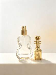 30ml Violin-Shaped Refillable Perfume Spray Bottle, Transparent Empty Glass Perfume Atomizer With Gold Violin Cap, Fine Mist Leak-Proof Portable Cosmetic Dispenser, Reusable Mini Perfume Container, Suitable For Travel, Women's Birthday Gift - Multicolor - View 7