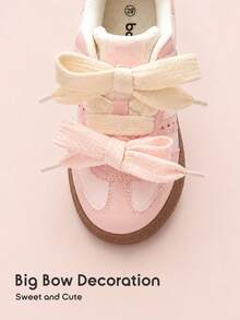 Balabala Girls' Sports Shoes, Classic Breathable Casual Shoes, Fashionable Student Shoes - White Red - View 9