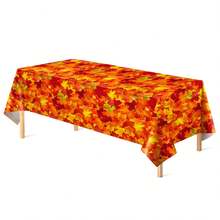 Tablecloth, 3/1pc Autumn Maple Leaf Plastic Tablecloth, 54 X 108 Inch Thanksgiving Rectangular Tablecloth Suitable For Harvest Festival Party Rustic Kitchen Decor - Multicolor - View 8