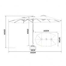 14.8 Ft Double Sided Outdoor Rectangular Large With Crank ( Orange )(No Base) - 卡其色 + 鋼鐵 + 花園與戶外 - 查看 6