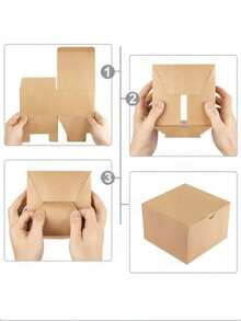 10pcs/20pcs/30pcs 10*10*10cm Gift Boxes, Small Gift Boxes, Black/White/Natural Kraft Paper Boxes With Lids, Suitable For Party Favors, Candle Packaging, Birthday, Wedding, Party Gift Decoration, Christmas Gift Decoration And Other Gift Boxes, Garden - Multiple Styles - View 7