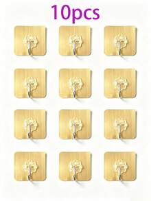 Stylish Wall Hooks, Easy To Stick On, No Drilling Required. They Are Securely Installed And Suitable For Use In Kitchens And Bathrooms, Offering Multiple Uses Such As Serving As Practical Hangers And Multi-Functional Hooks. - Gold - View 16