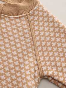 enmi bear Kids' Colorblock Knit Sweater For Young Boys, Thermal-Lined Warm Autumn Sweater - Khaki - View 5