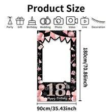 AFYPRTY 1pc Black & Pink Diamond Birthday Photo Booth Backdrop Frame Wall, Polyester Fabric, Birthday Party Selfie Photo Prop Decoration, Suitable For 18, 21, 30, 40, 50, 60, 70, 80, 90th Birthday Party Decor - Rose Gold - View 18