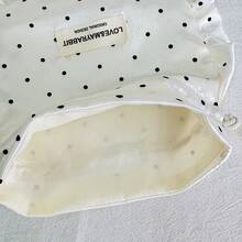 Ruffle Edge Drawstring Storage Bag, Polka Dot Earphone Jewelry Cosmetic Organizer Pouch, Drawstring Gift Bag, Handbag - Multicolor - View 3