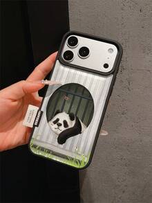 1pc Premium Fashion Full-Screen Striped Floral Panda Heart Pattern Phone Case, Full Coverage Shockproof Soft Shell Large Hole Compatible With Apple 17 Pro Max/11/12/13/14/15/16 Pro Max/17 And Other Models, Holiday Gift - Multicolor - View 1
