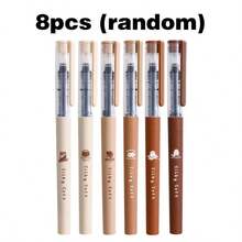 8pcs/16pcs Coffee Theme Quick-Dry Black Ink Gel Pens, Adult Party Favors, Bulk Wholesale, Nurse Work Accessories, Smudge-Free Soft Touch, Suitable For Note-Taking, Drawing, School And Office Supplies, Back To School - Sets - View 9