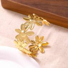 Exaggerated 304 Stainless Steel Open Bracelets For Women With Irregular Geometric Line,Chunky Wave-Shaped Bangles,Suitable For All Occasions As Gifts - AZ-010 - View 1
