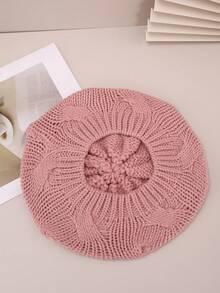 1pc Bohemian Minimalist Solid Color Beret, Autumn/Winter - Multicolor - View 13