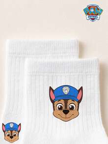 1/5/10 Pairs Paw Patrol Double Stripe Kids Socks, Simple Puppy Design, Winter Mid-Calf Socks, Fun Christmas Children's Socks - Multicolor - View 7