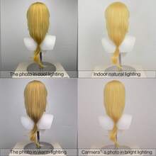 Long Blonde Yellow Color Wigs Heat Resistant Synthetic Hair Halloween Party Wig Anime Twilight Applejack Cosplay Wig - Gold - View 3