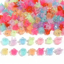 100 buah Jepit Rambut Plastik Mini, Berbagai Motif & Gaya, Warna Acak, Aksesori Rambut Buatan Tangan DIY, Aksesori Pakaian, Hiasan Gelang, Jepit Rambut Dekoratif Gantungan Kunci - jepit rambut - View 5