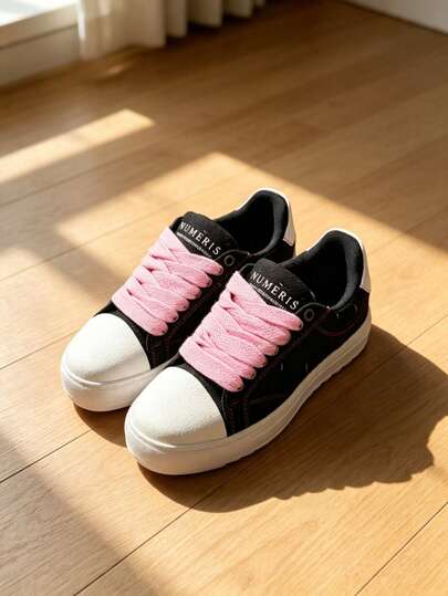 2026 New Numeris Men's Low-Top Distressed Denim Skateboard Shoes, Versatile Retro Casual Sports Shoes, Height-Increasing Thick Sole Couple Shoes, With Original Shoe Box