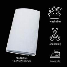 1pc Self-Adhesive Fusible Flocked Interlining, Non-Woven Fusible Cotton Core For Sewing And Patchwork, Single-Sided Fusible Foam Stabilizer, White, Suitable For DIY Tote Bags And Home Decor, No Ironing Required - Default - View 6