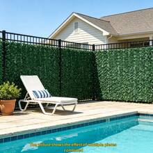 3pcs Total 120.71" [1pc 40.24"] Green Ivy Leaf Artificial Fence Panel, Garden Decor, Outdoor Swimming Pool, Balcony, Store, Privacy Screen, Low Maintenance And Durable - Green - View 3