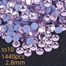 Pink Multi-Size Round Flat Back Glass Crystal Rhinestones, Multi-Color Crystal Gemstones Hot-Fix Beads, DIY Nail Art Glass Rhinestone Decorations, Glitter Nail Stickers Accessories, Suitable For Clothing, Bags, Shoes, Handicrafts - Multicolor - View 12
