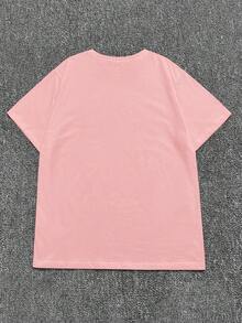 Custom Y2K Plus Size Plus Size Tee, 90s Vintage Photo Print T-Shirt, Custom Portrait Tee With Your Photo & Text,Bulk Sister & Class Custom Tees - Coral Pink - View 7