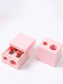 3/2/1pc Dual-Use Single Hole Square Makeup Pencil Sharpener, Eyebrow Pencil Sharpener, Simple Design Pencil Sharpener - Multicolor - View 4
