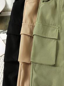 Bhchntiy Baby Boy Spring/Autumn New Solid Color Casual Fashion Cargo Pants - Multicolor - View 6