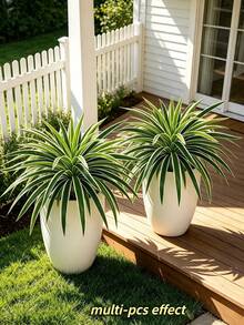 3pcs Hanging Artificial Spider Plant, Fresh Natural Green Foliage, Suitable For Indoor Wall And Windowsill Decoration, Also Applicable For Potted Plants And Garden Planters - Multicolor - View 1