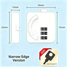 1PC Easy Install Self-Adhesive Fridge/Oven/Cabinet Safety Lock - No Drilling Required, Child Safety Design, Comes With Strong Residue-Free Sticker - White - View 7