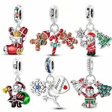 Christmas Charms-Santa Claus, Reindeer, Christmas Stockings, Gingerbread Men Pendants For Making DIY Bracelets Or Necklaces; Accessories Gifts - Silver - View 12