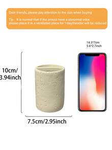 1/2pcs Resin Bathroom Accessories Set, Includes Toothbrush Holder And Soap Dispenser, Modern Bathroom Storage Set (Beige) - Multicolor - View 10