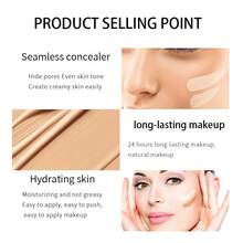 Julystar 3‑Piece Base Makeup Set, Liquid Foundation & Concealer With Free Makeup Brush, Soft Matte Long‑Wear 16H Oil Control, Lightweight Breathable, Full Coverage For Natural Flawless Daily Face Makeup - Set - View 9