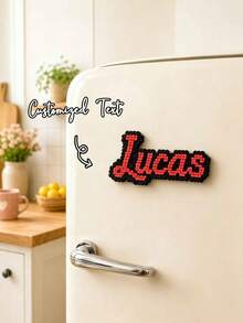 Ayotu Customized Personalized Text Fridge Magnets, Perler Beads Style Magnetic Fridge Magnets, Customizable Name Or Number, Hama Beads Storage Stickers Decoration, Ideal Choice For Decorating Fridge And Kitchen, Personalized Home Decor, Customized Memorial Kitchen Decoration, Fashionable DIY Crafts, Suitable As Customized Birthday/Housewarming Gifts For Mom, Best Friend, Bridesmaid, And Female Friends - Multicolor - View 8